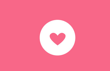 O pink love heart alphabet letter logo icon. Creative design for a dating site company or business