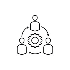 Line icon- gear people