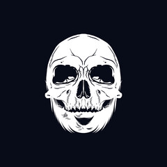 Black and White Skull Vector Logo design template inspiration idea concept