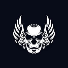 Wings Skull Logo Design Vector Illustration Template Idea