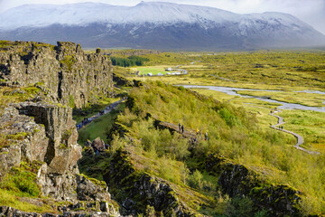 Thingvellir National Park, Iceland: The rift valley between the North American and Eurasian tectonic plates.