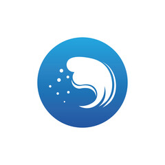 Obraz premium Water wave icon vector