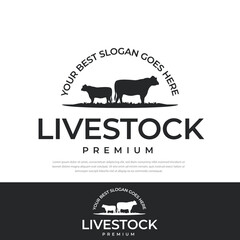 Fototapeta premium Farm animal logo, premium design village farm
