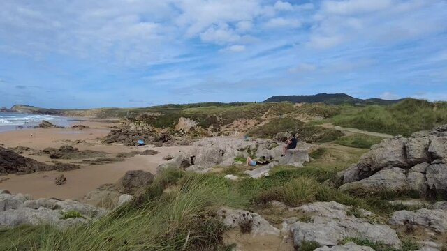 panoramic of liencres beach in cantabria