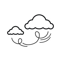 Wind icon. Cloud with storm sign.