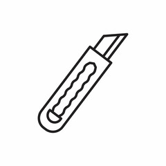 Paper knife icon. Cutter tool sign
