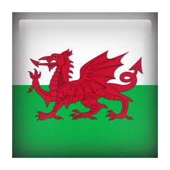 Fototapeta premium Wales Square Country Flag button Icon