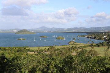 Fototapeta na wymiar Vue panoramique Pointe du Bout Martinique Caraïbes