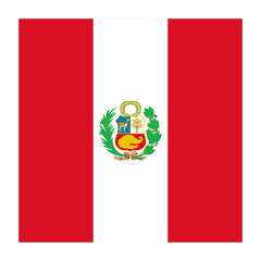 Peru Square Country Flag button Icon