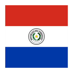 Obraz premium Paraguay Square Country Flag button Icon