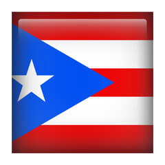 Puerto Rico Square Country Flag button Icon