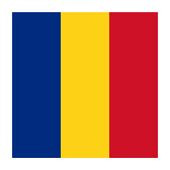 Fototapeta premium Romania Square Country Flag button Icon