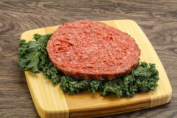Raw beef burger cutlet for burger