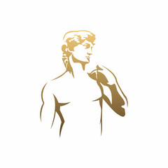 Obraz na płótnie Canvas Ancient Greek Figure Statue Sculpture Logo Design Vector