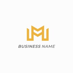 design logo creative letter M and arrow