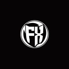 Obraz premium FX Logo monogram shield shape with three point sharp rounded design template