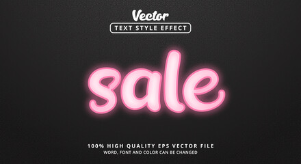 Obraz premium Editable text effects, Sale text with modern color style and glowing text