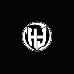 Obraz premium HT Logo monogram shield shape with three point sharp rounded design template
