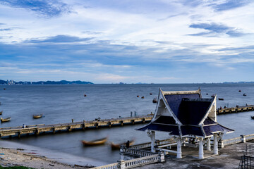 bridge pier on the beach