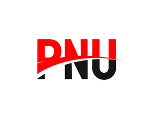 PNU Letter Initial Logo Design Vector Illustration