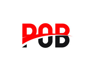 POB Letter Initial Logo Design Vector Illustration