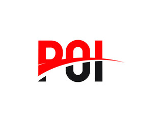 POI Letter Initial Logo Design Vector Illustration