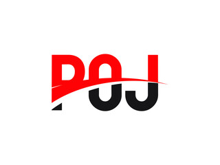 POJ Letter Initial Logo Design Vector Illustration