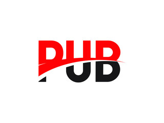 PUB Letter Initial Logo Design Vector Illustration
