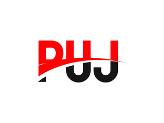 PUJ Letter Initial Logo Design Vector Illustration