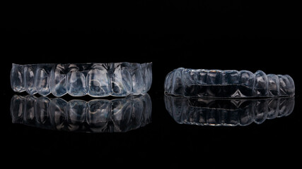 Excellent Dental Composition from Silicone Cap on Black Glass With Reflection