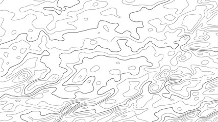 Topographic map with lines on a white background. Geographic map concept. Vector illustration