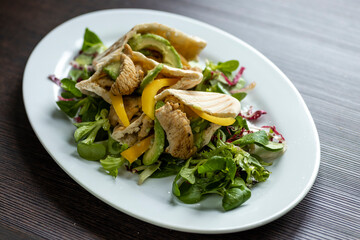 pita bread with chicken and salat