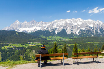 Fototapeta na wymiar Dachstein and landscape near Schladming, Austria