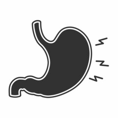 Stomach ache sign icon. sign simple line icon . Vector illustration
