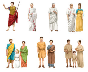 Illustration of social classes in ancient rome
