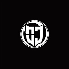 Obraz premium OC Logo monogram shield shape with three point sharp rounded design template