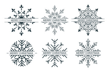 Black snowflakes monogram.