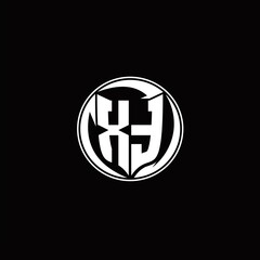 Obraz premium XT Logo monogram shield shape with three point sharp rounded design template