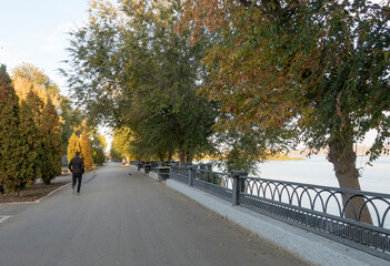 View of the embankment in the city of Engels.
