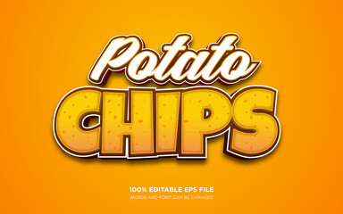 Potato Chips 3D editable text style effect	
 - obrazy, fototapety, plakaty