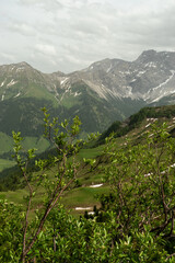 Sareis, Liechtenstein, June 20, 2021 Majestic view over the alps