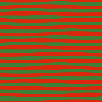 Seamless pattern with Christmas decoration. Green and red wavey lines pattern.