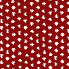 Red Christmas background, snowflakes pattern. Blank template for design. Christmas