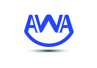 AWA letter logo and icon design template - obrazy, fototapety, plakaty