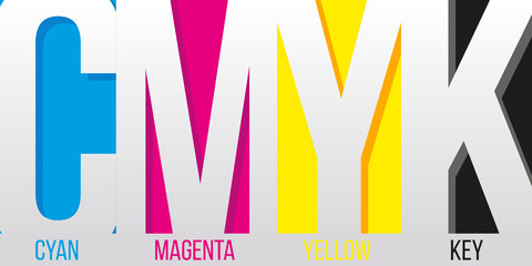 CMYK color model. Cyan, Magenta, Yellow and Key