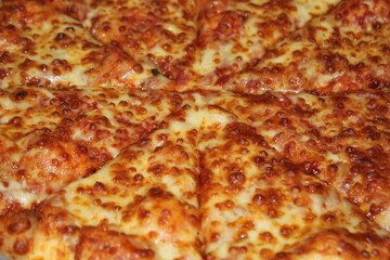 pizza closeup, view
