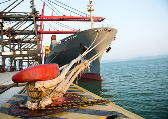 Cargo ship in the harbor © xy