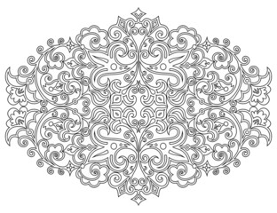 Vector abstract line art nature decorative ethnic illustration.
