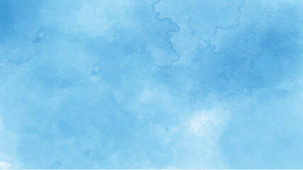 Light sky blue shades frame illustration. Grunge aquarelle painted paper textured canvas for vintage design, invitation card, template. Creative wet ink effect turquoise color watercolor background