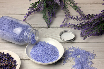 natural scented lavender soap granules for bath and spa